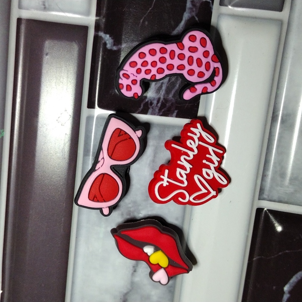 Stanley Girl Red Set of Shoe Charms Set of 4 NEW